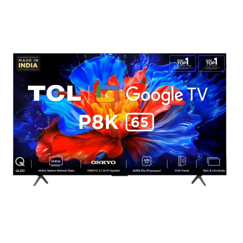 شاشة TCL 65P8K مقاس 65 إنش QLED Smart 4K Google TV بتردد 144Hz