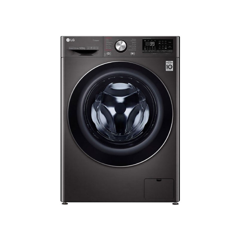غسالة مع نشافة إل جي F4V9RCP2E غسيل 10.5 كغم تنشيف 7 كغم 1400 دورة AI DD Black Steel