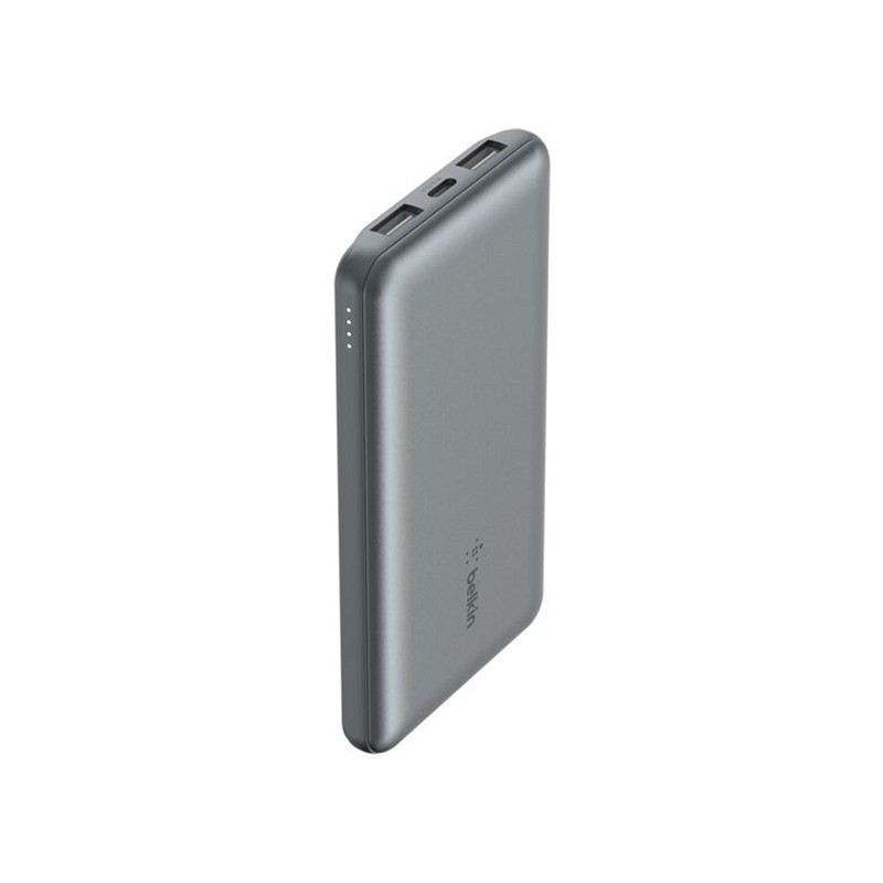 باور بانك بلكين BoostCharge BPB011BTGY سعة 10000mAh بقدرة 15 واط 3 منافذ رمادي
