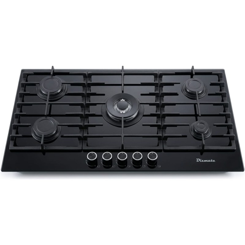 طباخ غاز بلت إن بلوماتيك BLH905CBG مقاس 90 سم 5 شعلات زجاج أسود