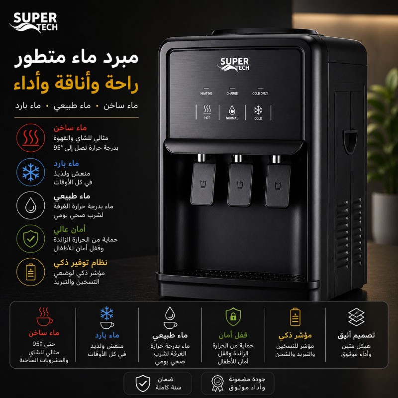 كولر سوبر تيك طاولة شبك اسود RAX5-2-81TB