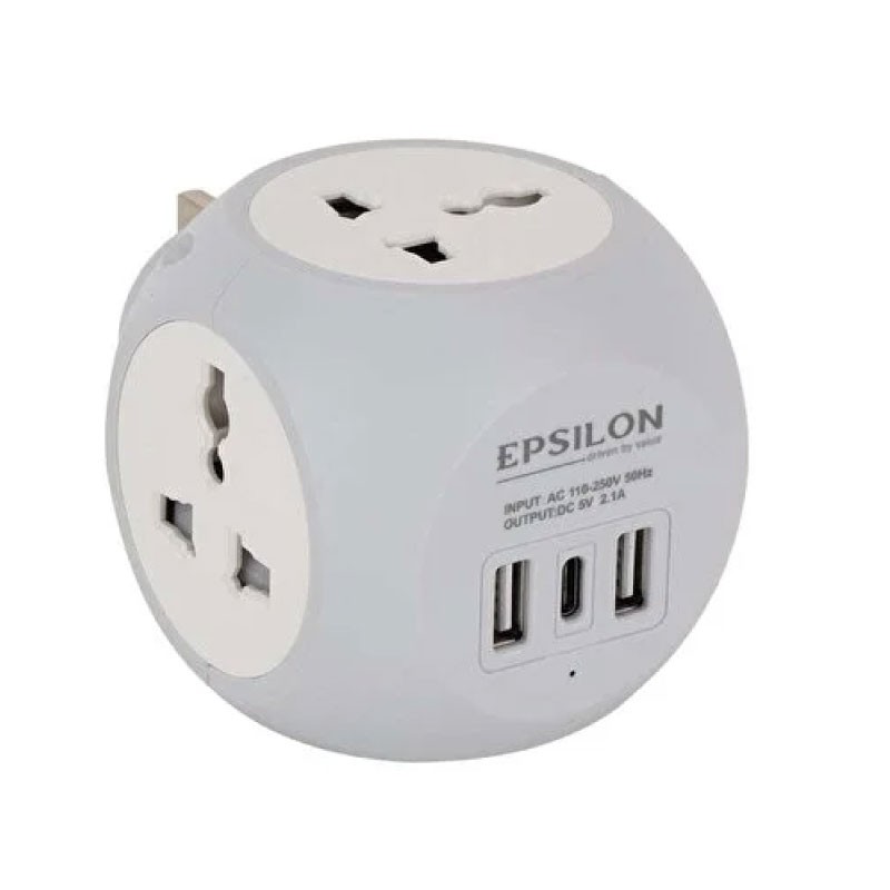 محول كهرباء عالمي إبسيلون EPSES220 قدرة 3250 واط 4 مخارج مع USB وType-C