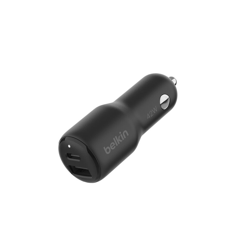 شاحن سيارة بلكين BoostCharge CCB001BTBK ثنائي USB-A بقدرة 24 واط أسود