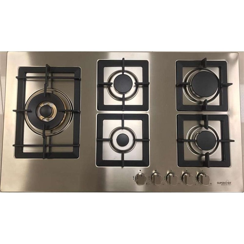 طباخ غاز بلت إن سوبر شيف CTSFSB-J95X مقاس 90 سم 5 شعلات أسود