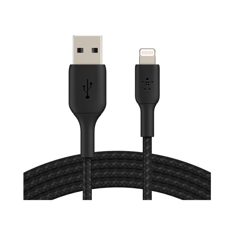 كابل بلكين BoostCharge Pro CAA002BT2MBK USB-A إلى Lightning مضفر بطول 2 متر أسود