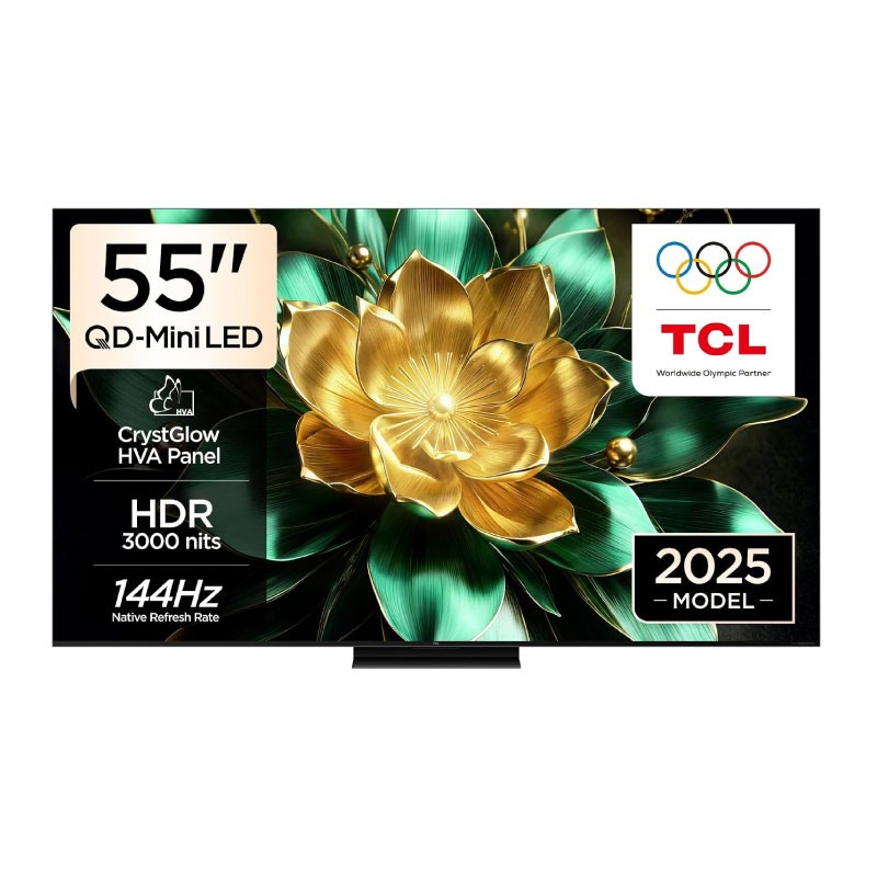 شاشة TCL 55C7K مقاس 55 إنش Premium QD-Mini LED Smart 4K Google TV بتردد 144Hz