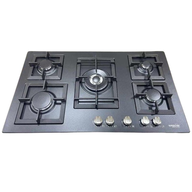طباخ غاز بلت إن سوبر شيف SPBH10-CTSFBB-J95B مقاس 90 سم 5 شعلات أسود
