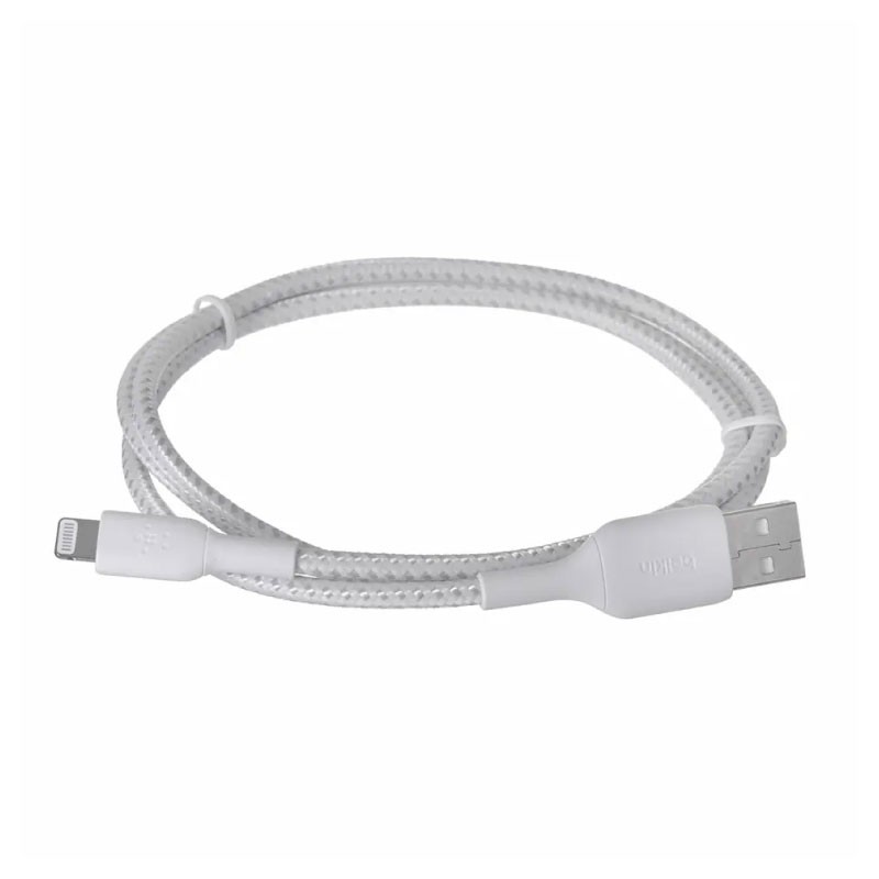 كابل بلكين BoostCharge Pro CAA002BT1MWH USB-A إلى Lightning مضفر بطول 1 متر أبيض