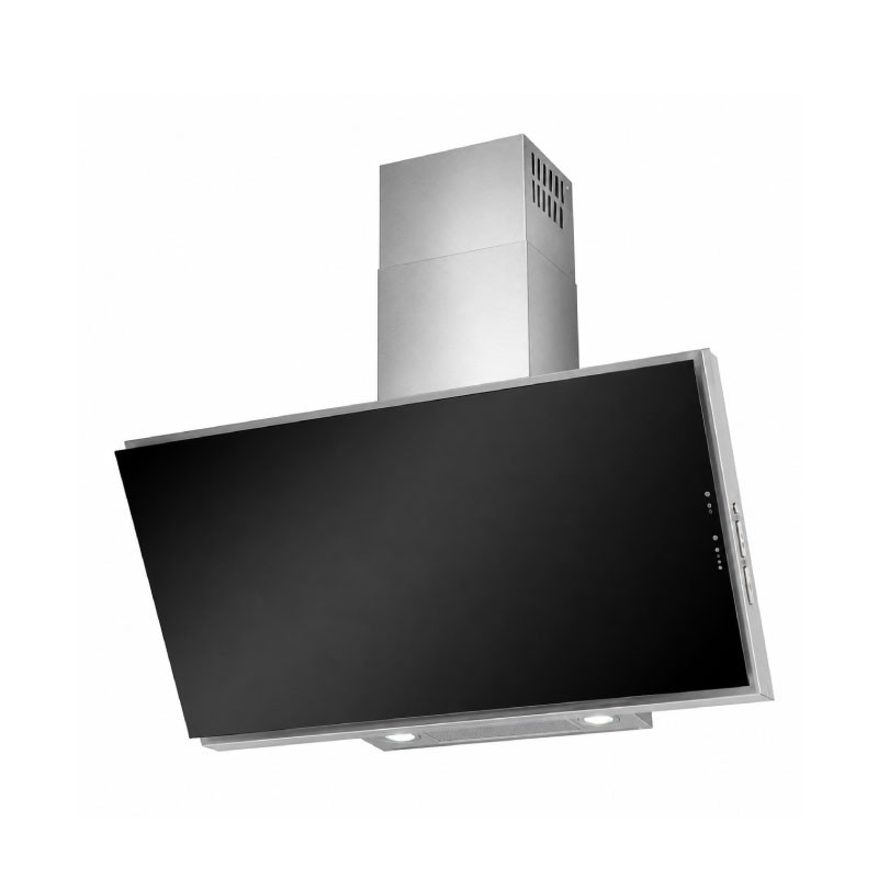 شفاط ايرفورس F 162 90 BKLAS مقاس 90 سم ستانلس ستيل وزجاج أسود